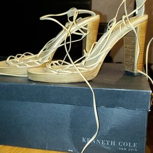 Kenneth Cole Women's Gold Strappy Heels 8